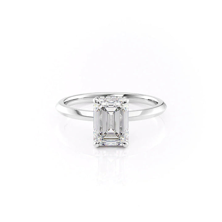 The Razor Liberty Set With Emerald Solitaire Lab Diamond 1 Carat 14K White#material_white