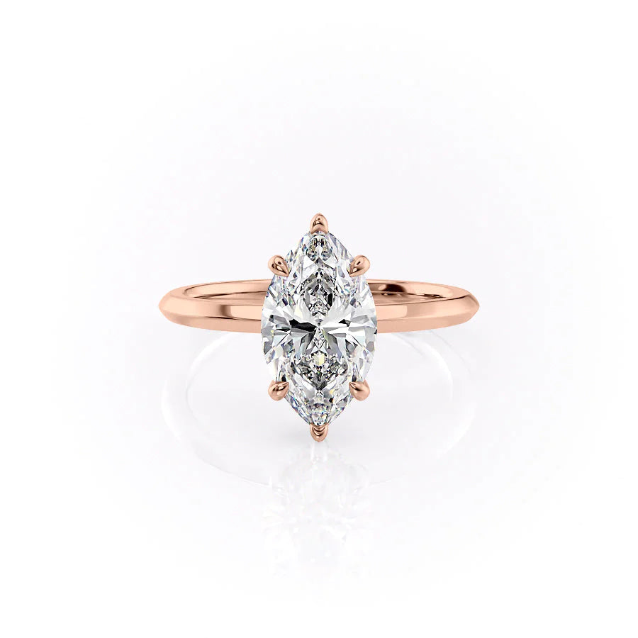 The Razor Liberty Set With Marquise Solitaire Lab Diamond 1 Carat 14K Rose#material_rose