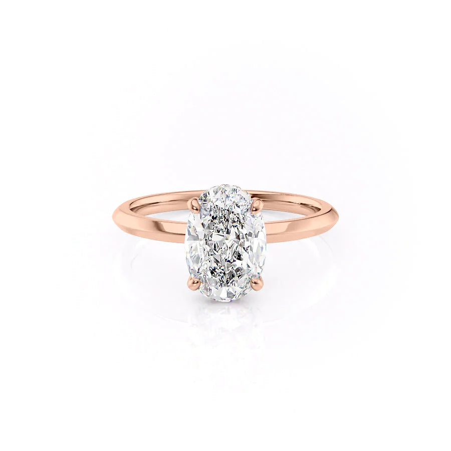 The Razor Liberty Set With Oval Solitaire Lab Diamond 1 Carat 14K Rose#material_rose