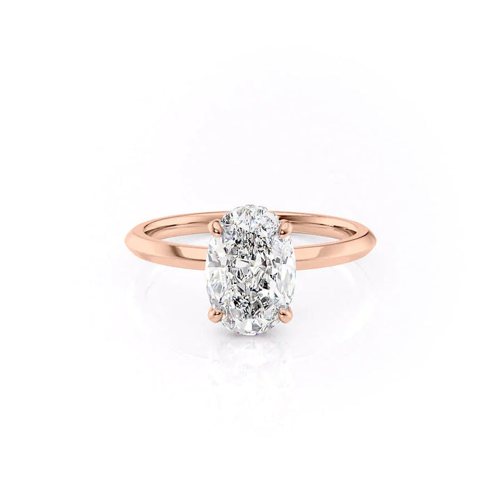 The Razor Liberty Set With Oval Solitaire Lab Diamond 1 Carat 14K Rose#material_rose