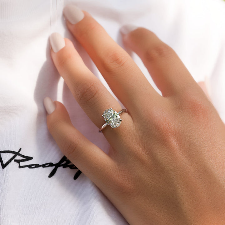 The Razor Liberty Oval Lab Diamond Moissanite Engagement Ring *Shown with 2.5 ct #material_white