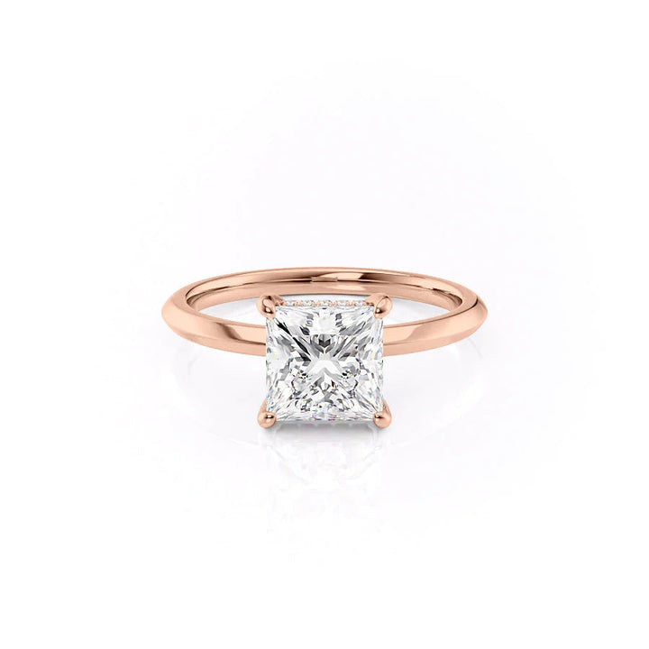 The Razor Liberty Set With Princess Solitaire Lab Diamond 1 Carat 14K Rose#material_14k-rose
