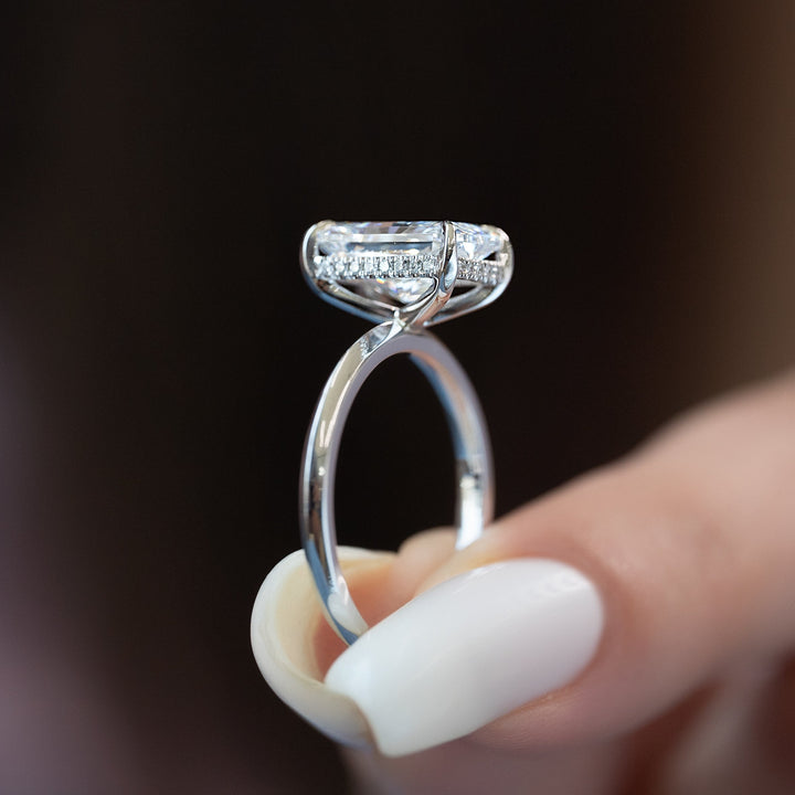 The Razor Liberty Radiant Lab Diamond Moissanite Engagement Ring *Shown with 3 ct #material_white