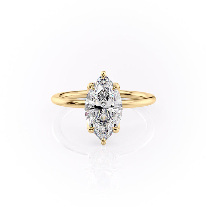 The Rose Set With A Marquise Solitaire Lab Diamond 1 Carat 18K Gold#material_18k-gold