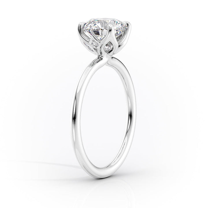 The Rose Set With A Pear Solitaire Lab Diamond 1.5 Carat 18K White#material_18k-white