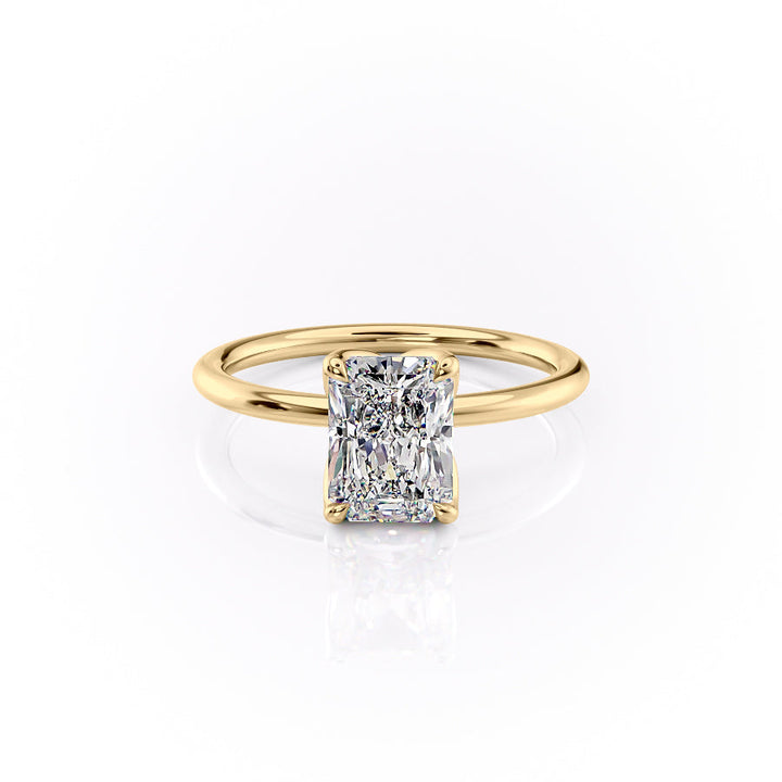 The Rose Set With A Radiant Solitaire Lab Diamond 1 Carat 18K Gold#material_18k-gold