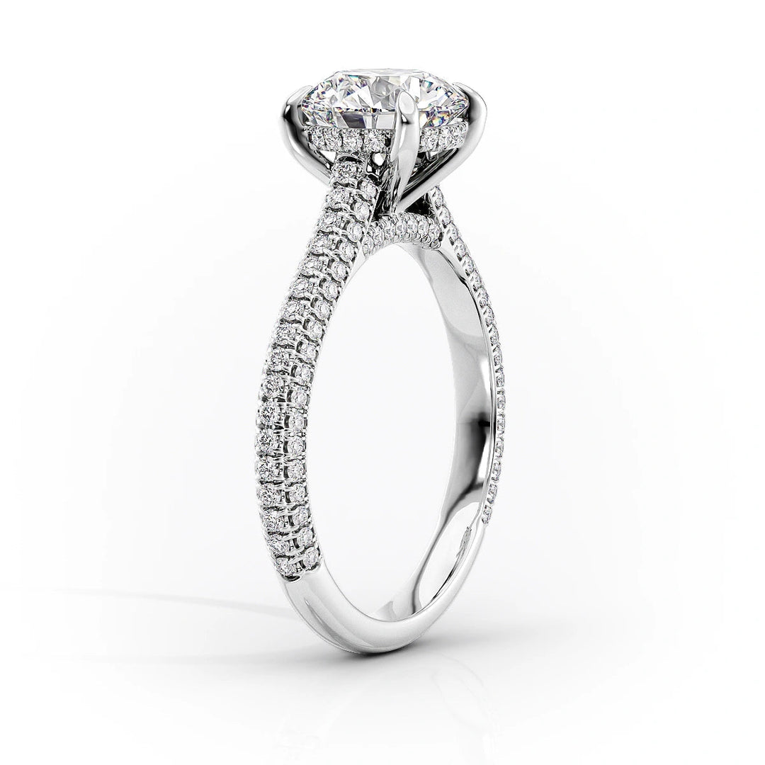 The Rosie Set With Oval Pave Lab Diamond 1.5 Carat 14K White#material_white