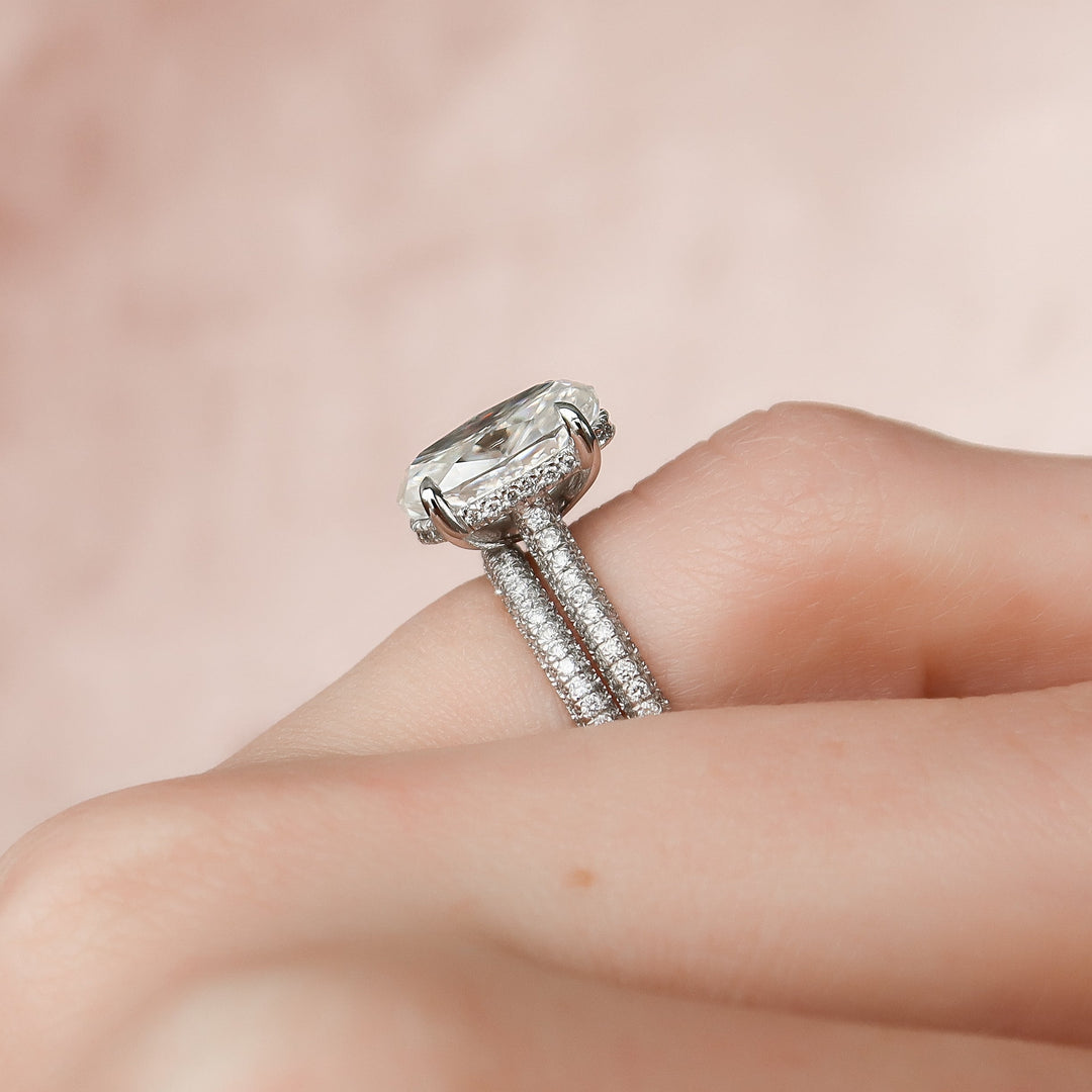 The Rosie Oval Lab Diamond Moissanite Engagement Ring