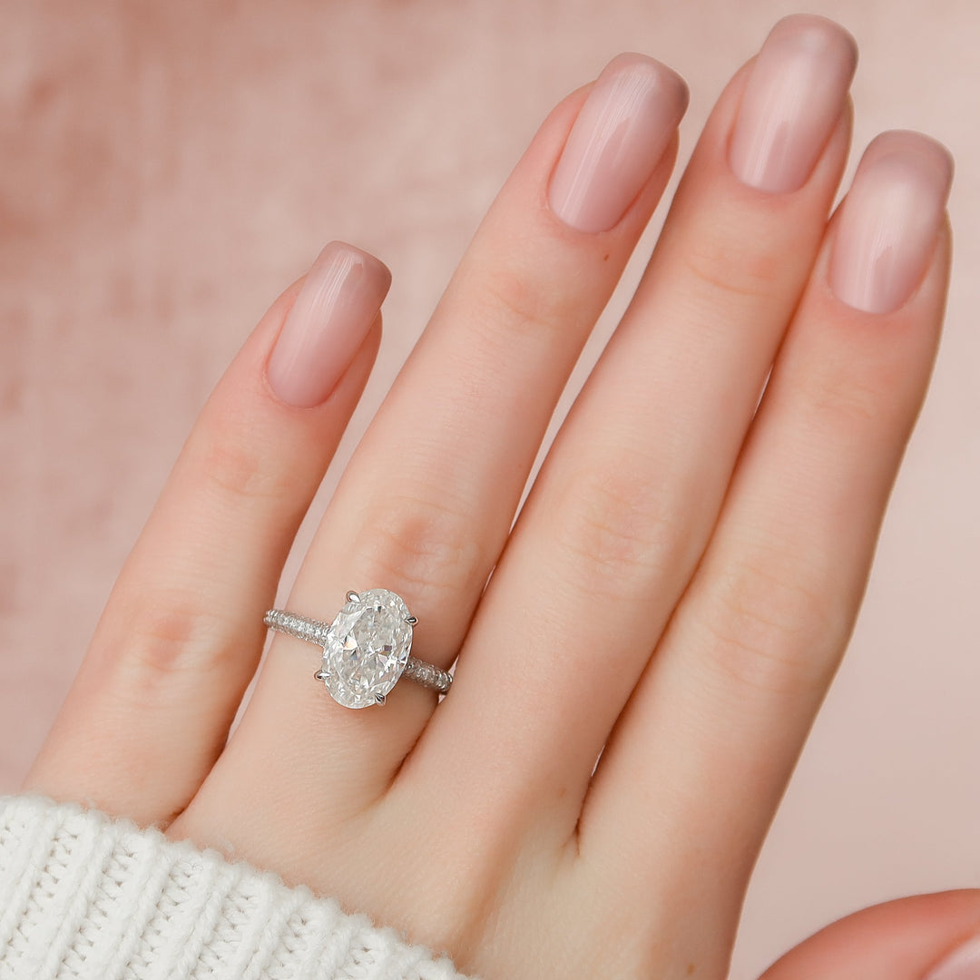 The Rosie Oval Lab Diamond Moissanite Engagement Ring