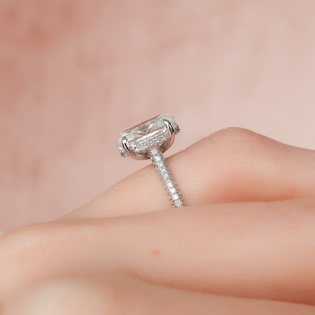 The Rosie Oval Lab Diamond Moissanite Engagement Ring