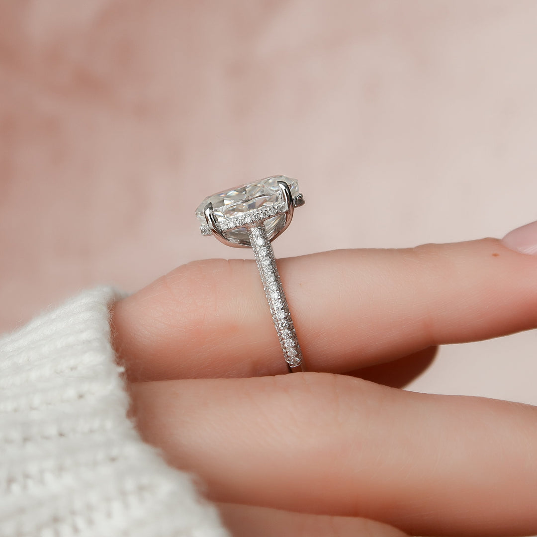 The Rosie Oval Lab Diamond Moissanite Engagement Ring