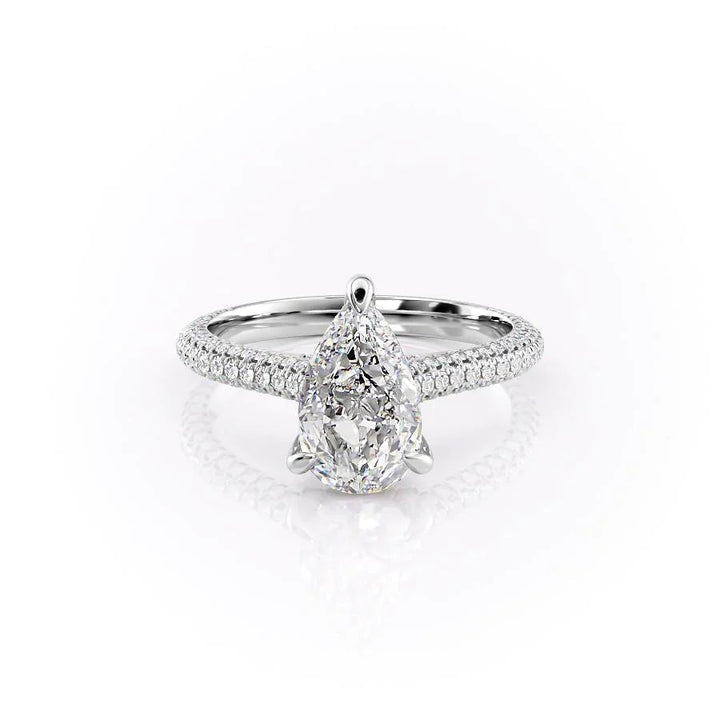 The Rosie Set With Pear Pave Lab Diamond 1 Carat 14K White#material_white