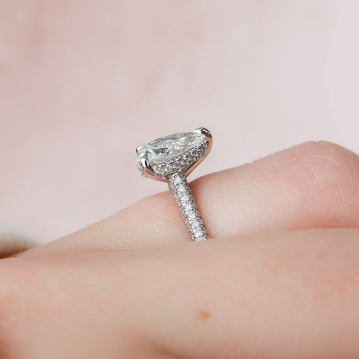 The Rosie Pear Lab Diamond Moissanite Engagement Ring *Shown with 1 ct #material_white