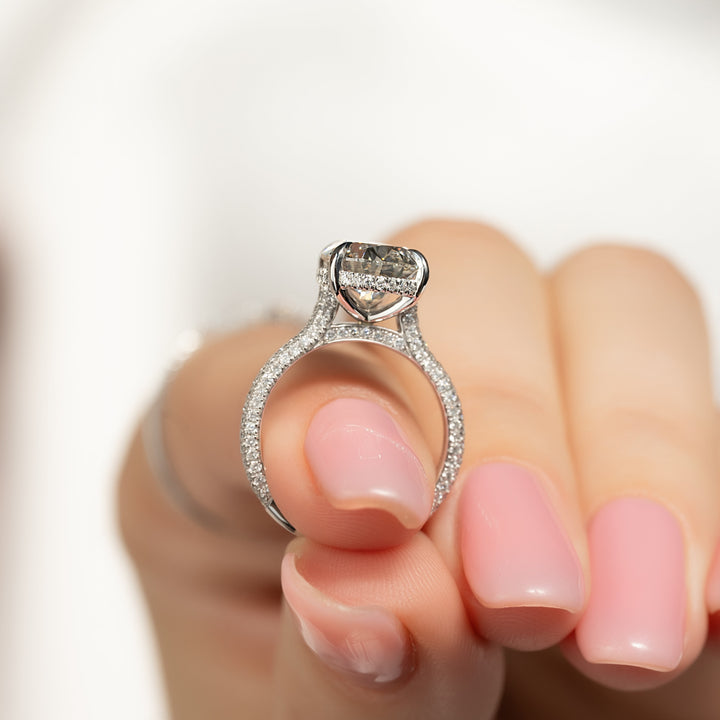 The Rosie Pear Lab Diamond Moissanite Engagement Ring *Shown with 4 ct #material_white