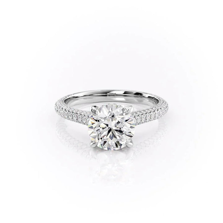 The Rosie Set With Round Pave Lab Diamond 1 Carat 14K White#material_white