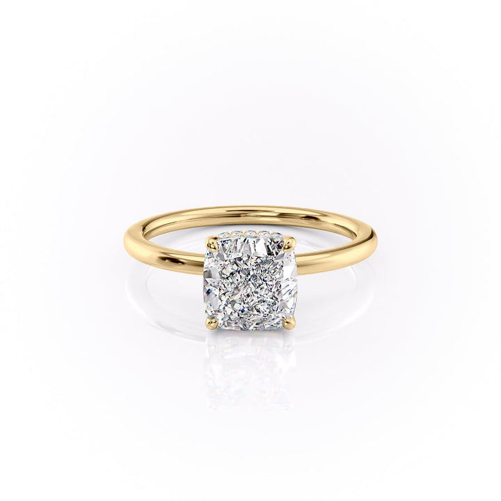 The Solitaire Phoebe Set With A Cushion Solitaire Lab Diamond 1 Carat 18K Gold#material_18k-gold