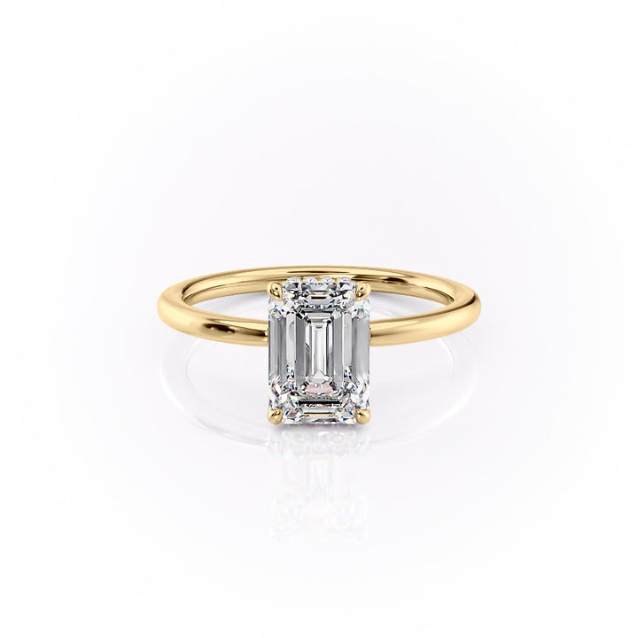The Solitaire Phoebe Set With A Emerald Solitaire Lab Diamond 1 Carat 14K Gold#material_14k-gold