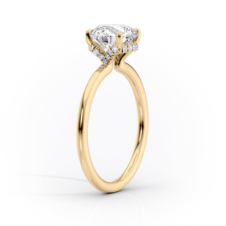 The Solitaire Phoebe Set With A Round Solitaire Moissanite 1.5 Carat 18K Gold#material_18k-gold