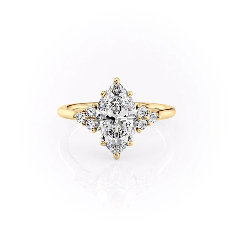 The Summer Set With Marquise Side Stone Lab Diamond 1 Carat 14K Gold#material_gold