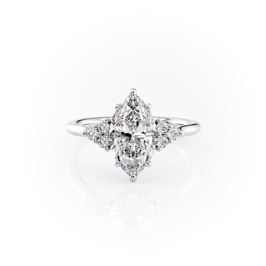 The Summer Set With Marquise Side Stone Lab Diamond 1 Carat 14K White#material_white