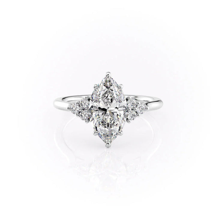 The Summer Set With Marquise Side Stone Lab Diamond 1 Carat 14K White#material_white