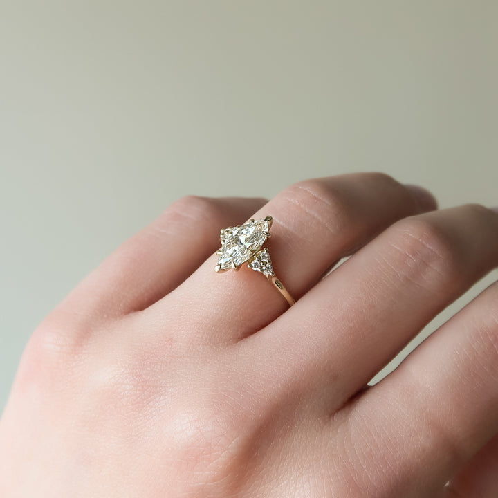 The Summer Marquise Lab Diamond Moissanite Engagement Ring *Shown with 1.5 ct #material_gold