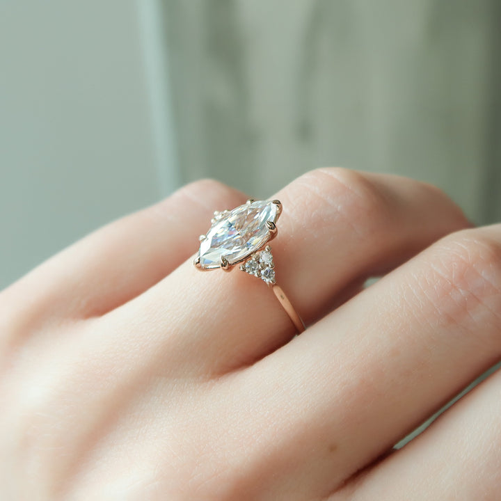 The Summer Marquise Lab Diamond Moissanite Engagement Ring *Shown with 2.5 ct #material_rose
