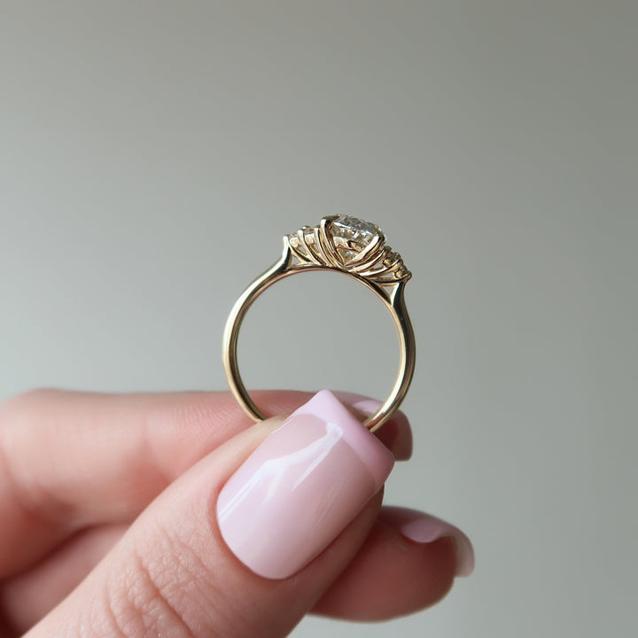 The Summer Oval Lab Diamond Moissanite Engagement Ring *Shown with 2 ct #material_gold