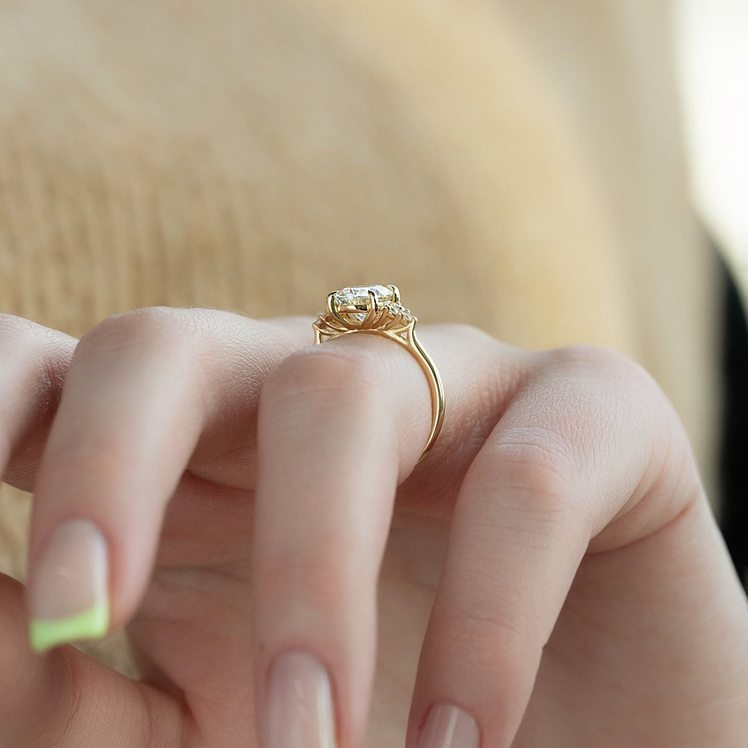 The Summer Oval Lab Diamond Moissanite Engagement Ring