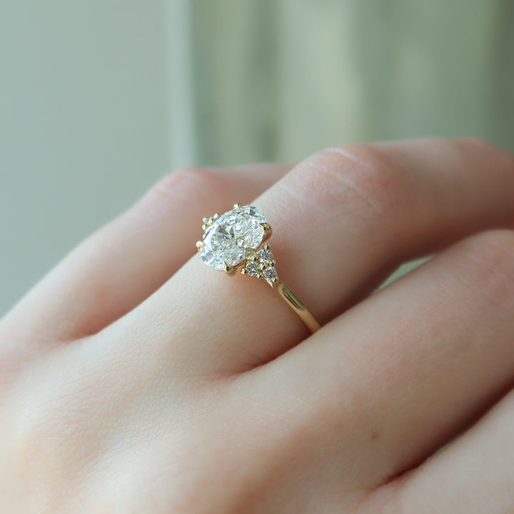 The Summer Oval Lab Diamond Moissanite Engagement Ring *Shown with 1.5 ct #material_gold