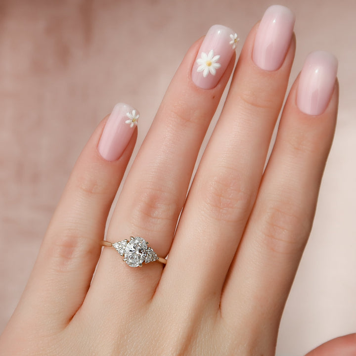 The Summer Oval Lab Diamond Moissanite Engagement Ring *Shown with 1 ct #material_gold