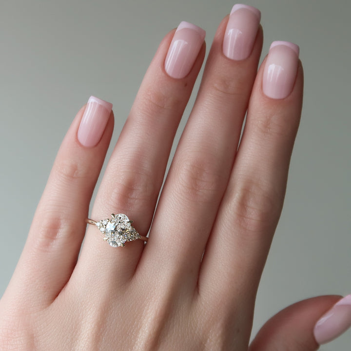 The Summer Oval Lab Diamond Moissanite Engagement Ring *Shown with 2 ct #material_gold