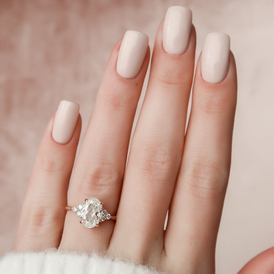 The Summer Oval Lab Diamond Moissanite Engagement Ring