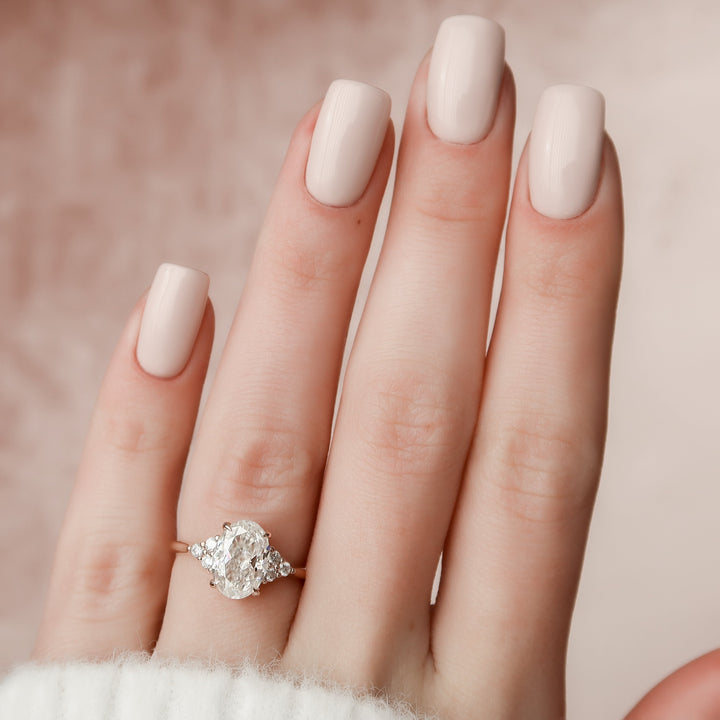 The Summer Oval Lab Diamond Moissanite Engagement Ring *Shown with 2 ct #material_rose