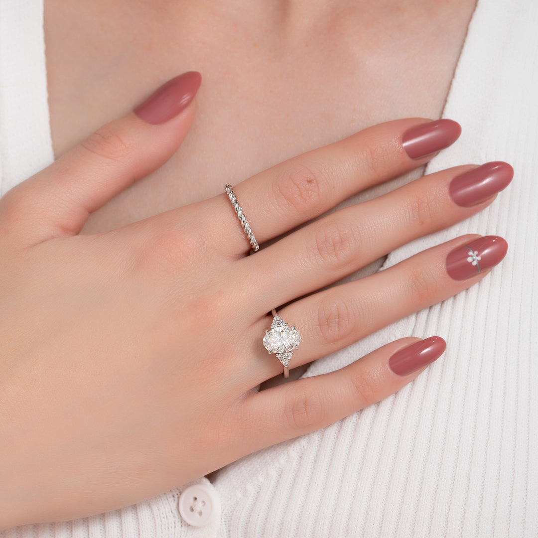 The Summer Oval Lab Diamond Moissanite Engagement Ring