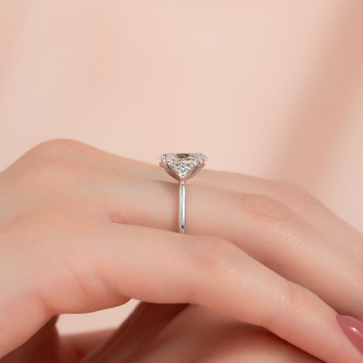 The Summer Oval Lab Diamond Moissanite Engagement Ring *Shown with 2 ct #material_white