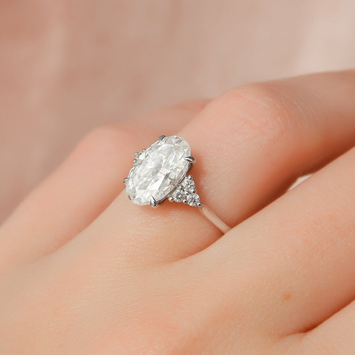 The Summer Oval Lab Diamond Moissanite Engagement Ring *Shown with 3.5 ct #material_white