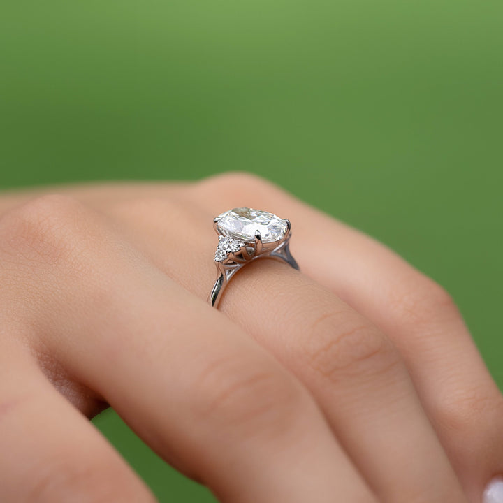 The Summer Oval Lab Diamond Moissanite Engagement Ring *Shown with 2.5 ct #material_white