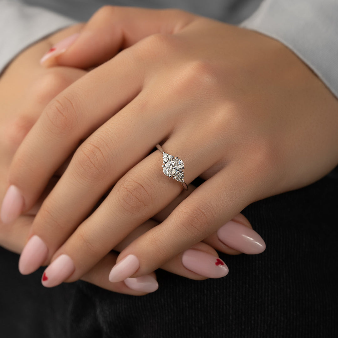 The Summer Oval Lab Diamond Moissanite Engagement Ring