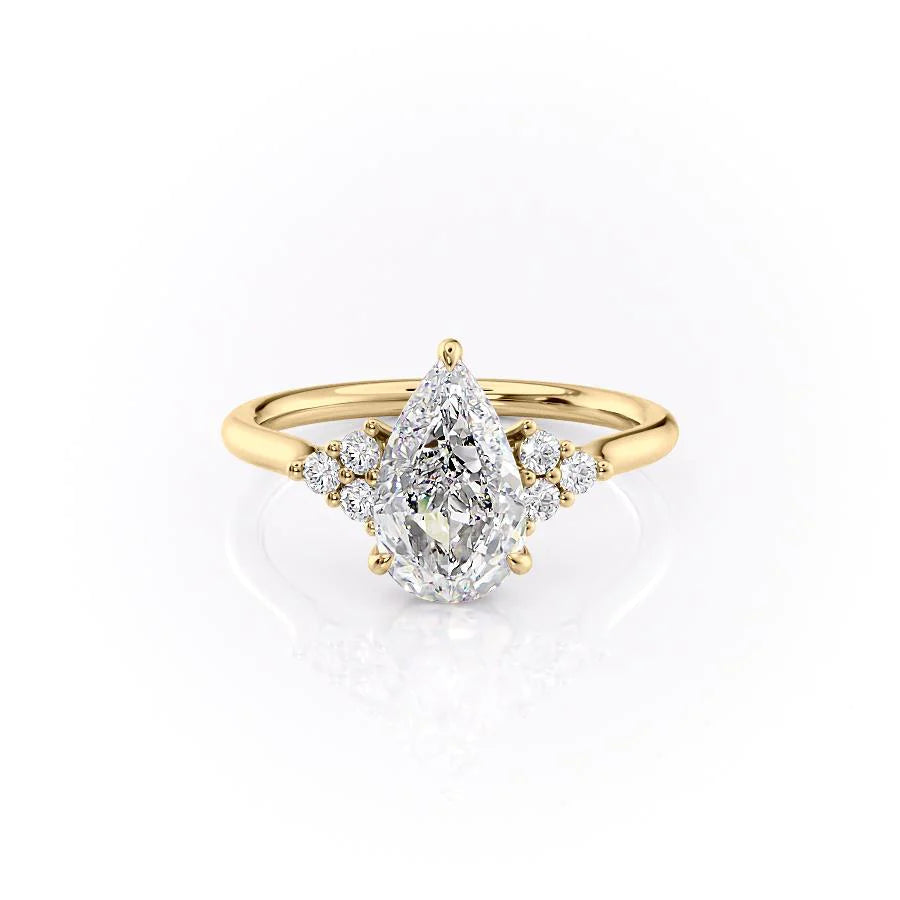 The Summer Set With Pear Side Stone Lab Diamond 1 Carat 14K Gold#material_gold