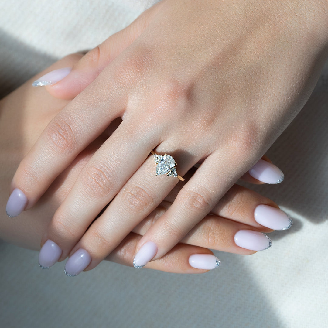 The Summer Pear Lab Diamond Moissanite Engagement Ring