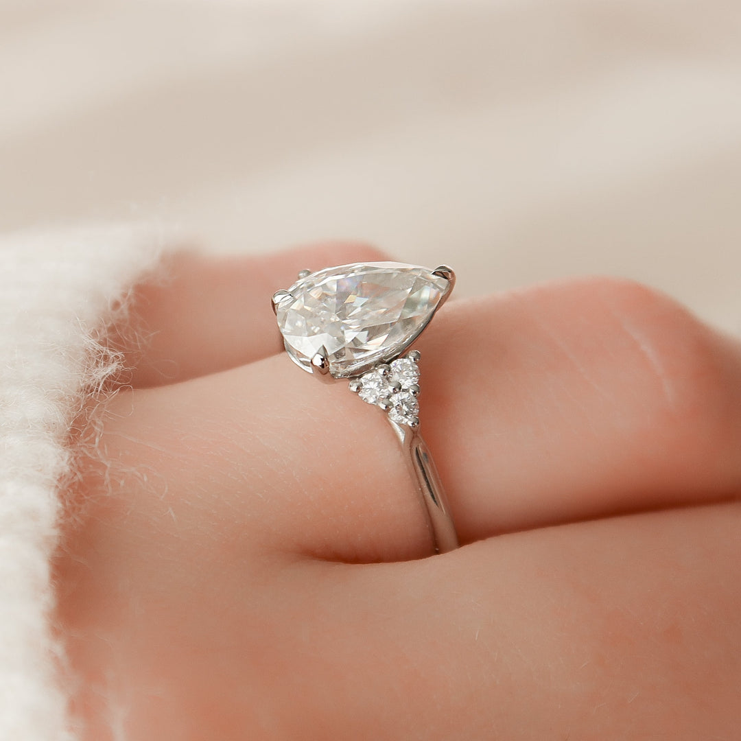 The Summer Pear Lab Diamond Moissanite Engagement Ring