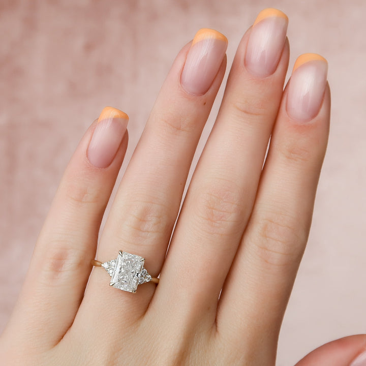 The Summer Set With Radiant Side Stone Lab Diamond 2 Carat 14K Gold#material_gold