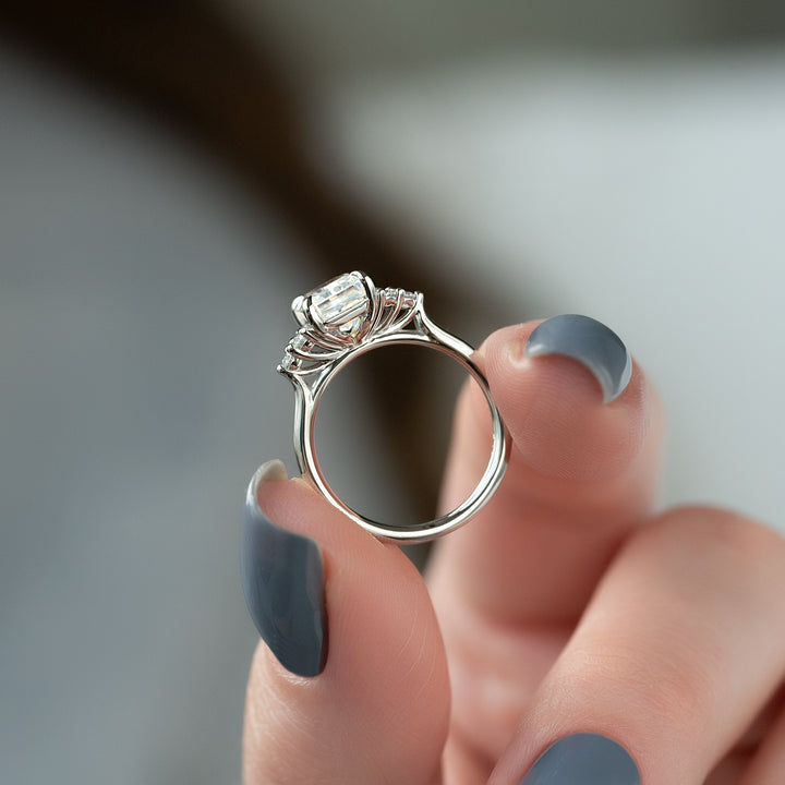 The Summer Set With Radiant Side Stone Lab Diamond 2 Carat 14K White#material_white