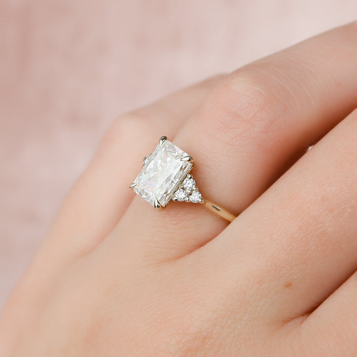The Summer Radiant Lab Diamond Moissanite Engagement Ring *Shown with 3 ct #material_gold