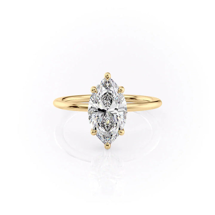 The Sydney Set With Marquise Solitaire Lab Diamond 1 Carat 14K Gold#material_gold