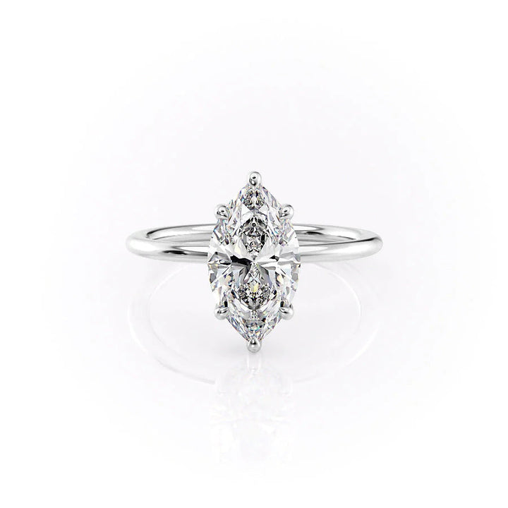 The Sydney Set With Marquise Solitaire Lab Diamond 1 Carat 14K White#material_white