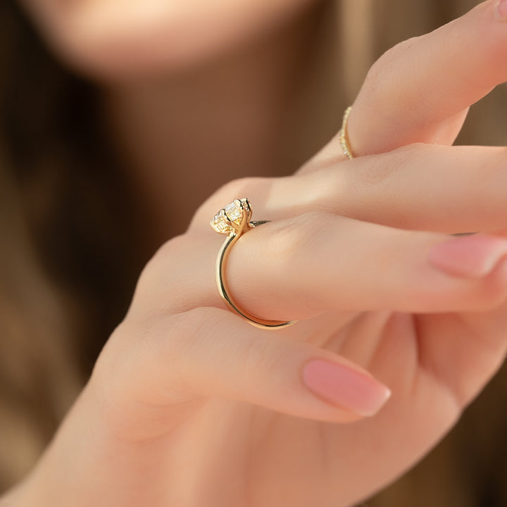 The Sydney Marquise Lab Diamond Moissanite Engagement Ring *Shown with 1.5 ct #material_gold