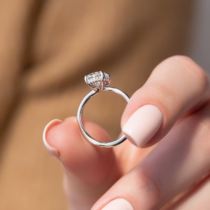 The Sydney Oval Lab Diamond Moissanite Engagement Ring *Shown with 2 ct #material_white