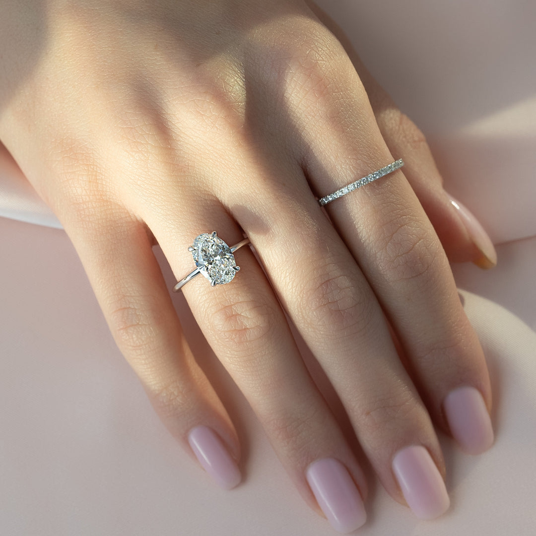 The Sydney Oval Lab Diamond Moissanite Engagement Ring